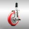 Service Caster 5 Inch 316SS Red Polyurethane Swivel 1-1/4 Inch Expanding Stem Caster Brake SCC-SS316EX20S514-PPUB-RED-TLB-114 - alternate 1